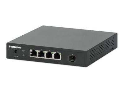 INTELLINET 5-Port Switch mit Vier 10/100/1000/2500 Mbit/s-RJ45-Ports ein 10G SFP+ Steckplatz Desktop-Format optionale Wandmontage INTELLINET 5-Port Switch mit Vier 10/100/1000/2500 Mbit/s-RJ45-Ports ein 10G SFP+ Steckplatz Desktop-Format optionale Wandmontage