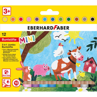 EBERHARD FABER Jumbo MiniMaxi 3in1 Buntstifte farbsortiert, 12 St. EBERHARD FABER Jumbo MiniMaxi 3in1 Buntstifte farbsortiert, 12 St.