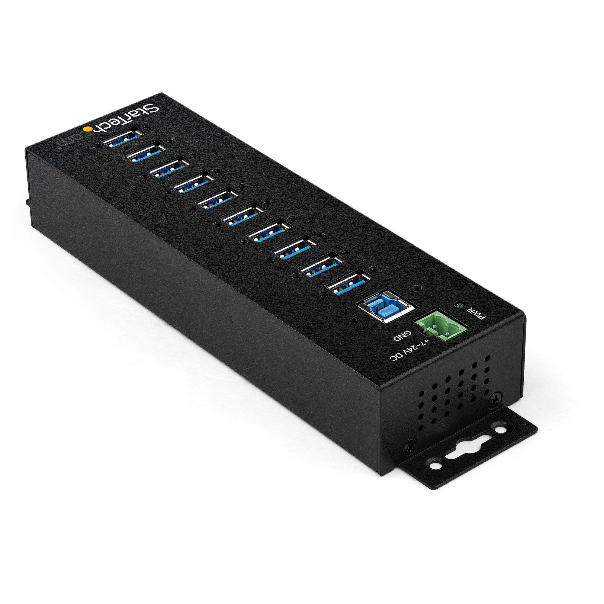 STARTECHCOM 10Port Industrial USB 30 Hub with External Power Adapter ESD 350W Surge Protection HB30A10AME
