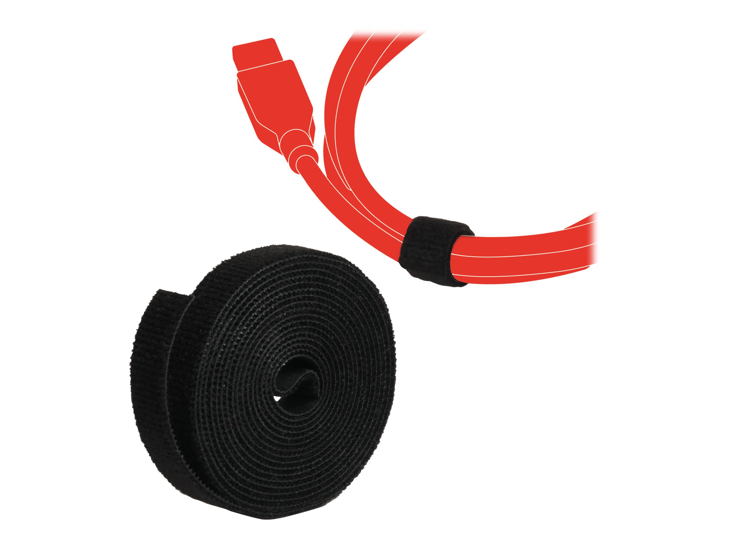 LABEL THE CABLE Klettband ROLL STRAP schwarz 3,0 m x 1,6 cm, 1 St