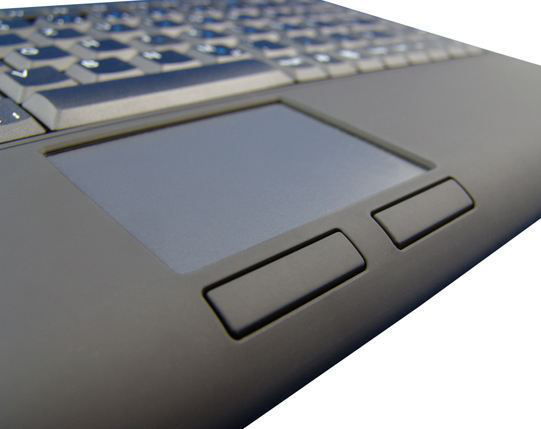KEYSONIC ACK-540U+ Mini-Tastatur schwarz flacher Bauform Touchpad SoftTouch Funktionstasten USB Plug und Play (DE)