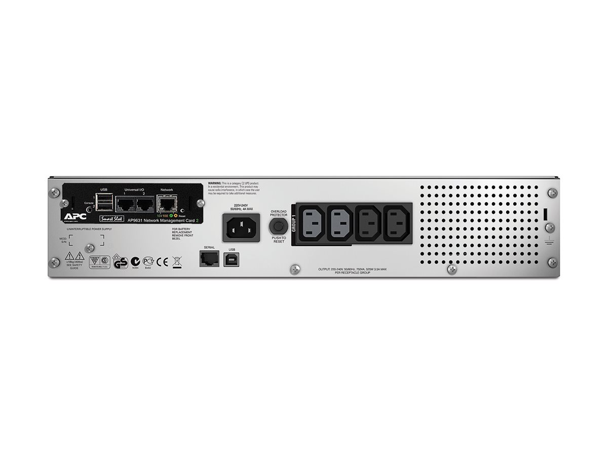 APC Smart-UPS 750VA RM 2U LCD  Network  USB 5min Runtime 500W
