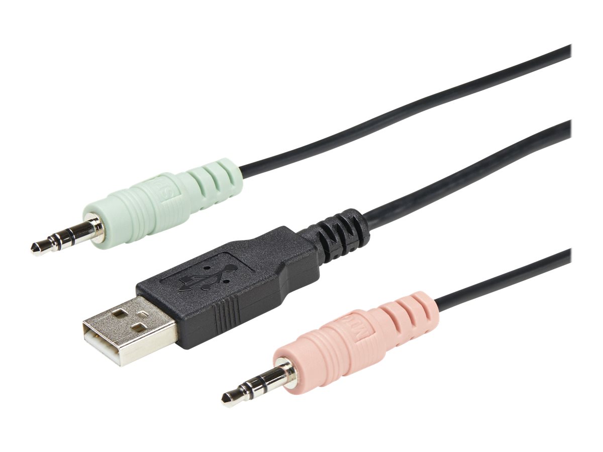 STARTECH.COM SV211DPUA4K 2 Port USB 4K60Hz DisplayPort KVM Switch with 4 ft. Built-In Cables - OS Ind. - Support for 3.5mm Audio