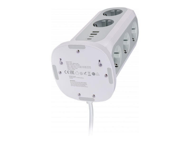 Verbatim EU-Steckdosenturm 11 Wechselstromsteckdosen mit 2 USB-C-/ und 2 USB-A