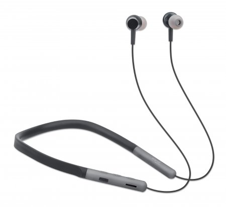 MANHATTAN Sound Science InEar BluetoothSportheadset mit Nackenbügel Bluetooth 50 EDR Mikrofon Bedienelemente schwarz