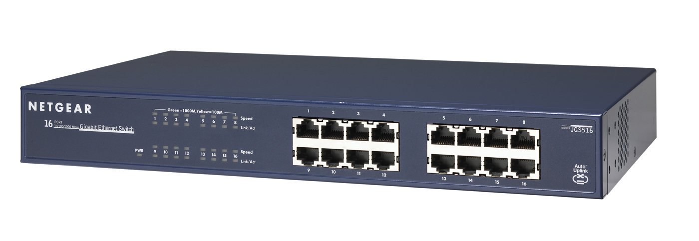 Netgear JGS516-200EUS 16 Port Gigabit unmanaged Switch Desktop