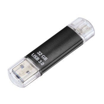 hama USBStick Laeta Twin schwarz 32 GB, 1 St