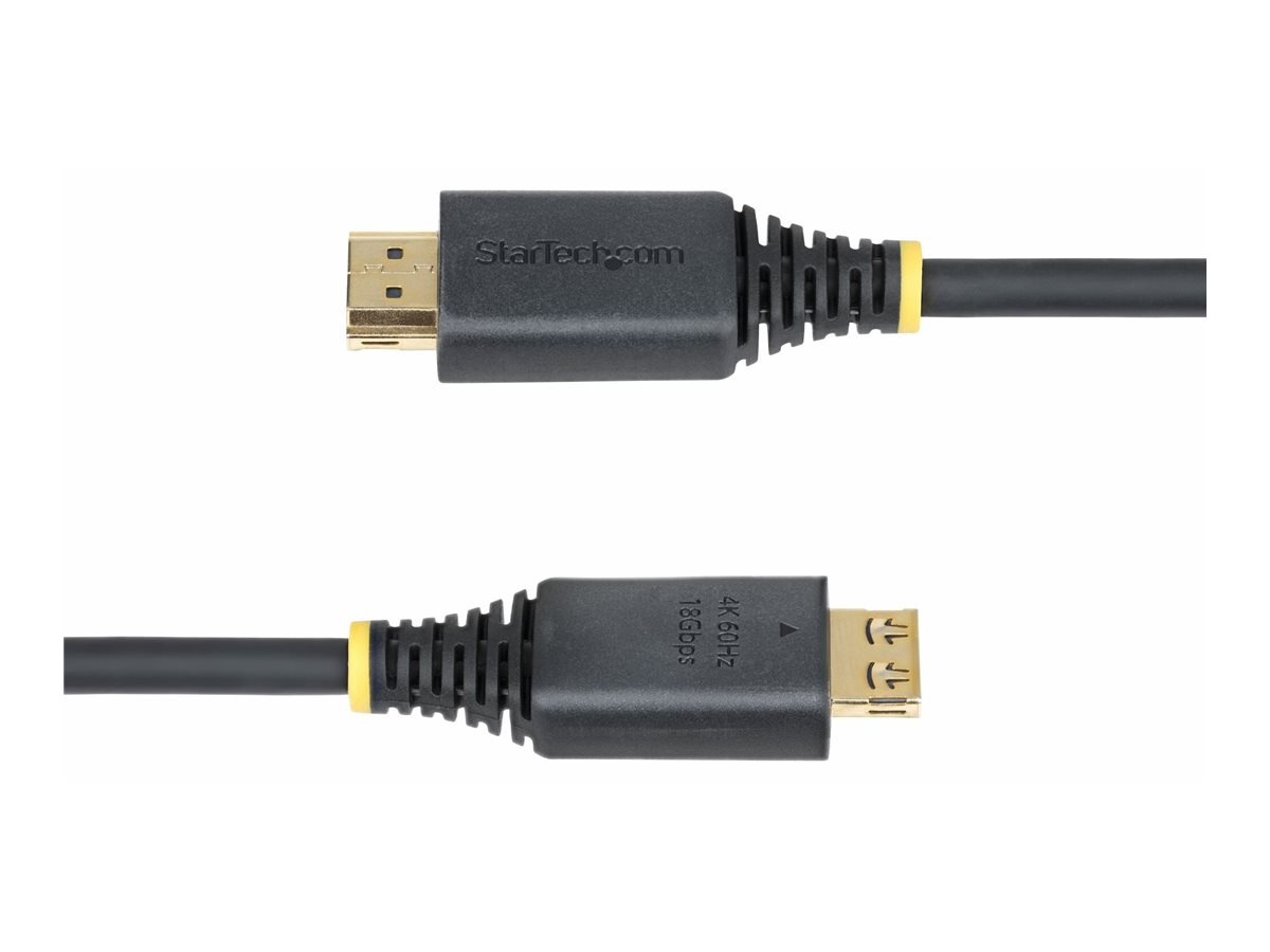 STARTECHCOM 30cm High Speed HDMI Kabel mit Griffsteckern 4K 60Hz und 1440p 144Hz 18Gbps UHD HDMI ArceArc Kabel mit TPEMantel