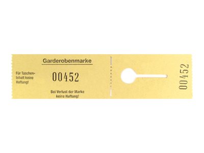WOLF & APPENZELLER Garderobenblock 00001-00500, gelb, 1 Rolle WOLF & APPENZELLER Garderobenblock 00001-00500, gelb, 1 Rolle