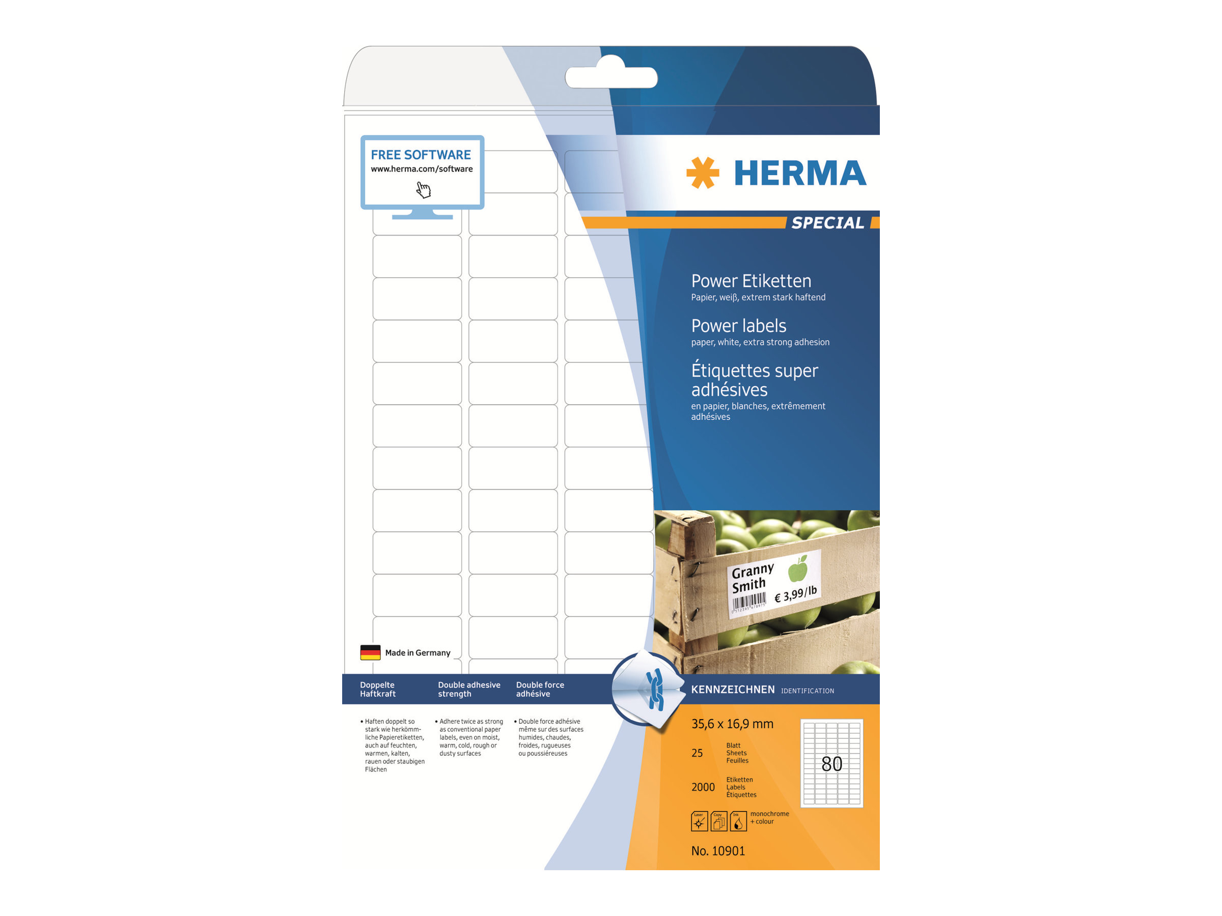2.000 HERMA Power-Etiketten 10901 weiss 35,6 x 16,9 mm 2.000 HERMA Power-Etiketten 10901 weiss 35,6 x 16,9 mm