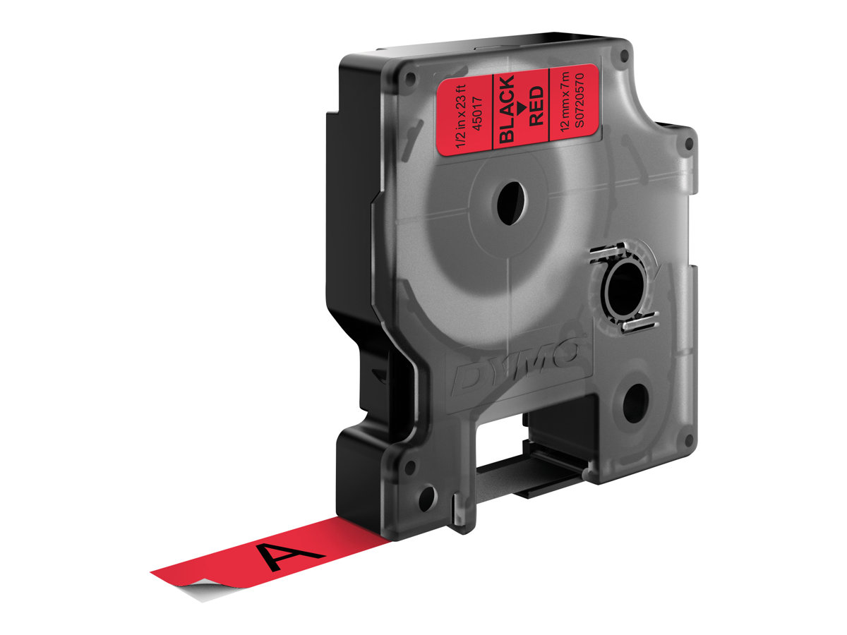 DYMO Schriftband D1 45017 S0720570, 12 mm, schwarz auf rot, 1 St