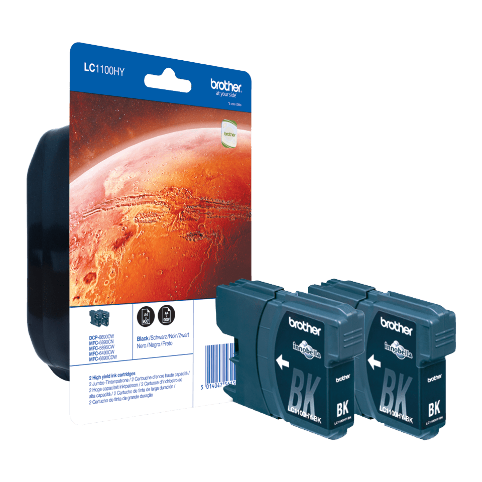 Brother LC-1100HYBKBP2 Twin Pack Security-Tag Schwarz