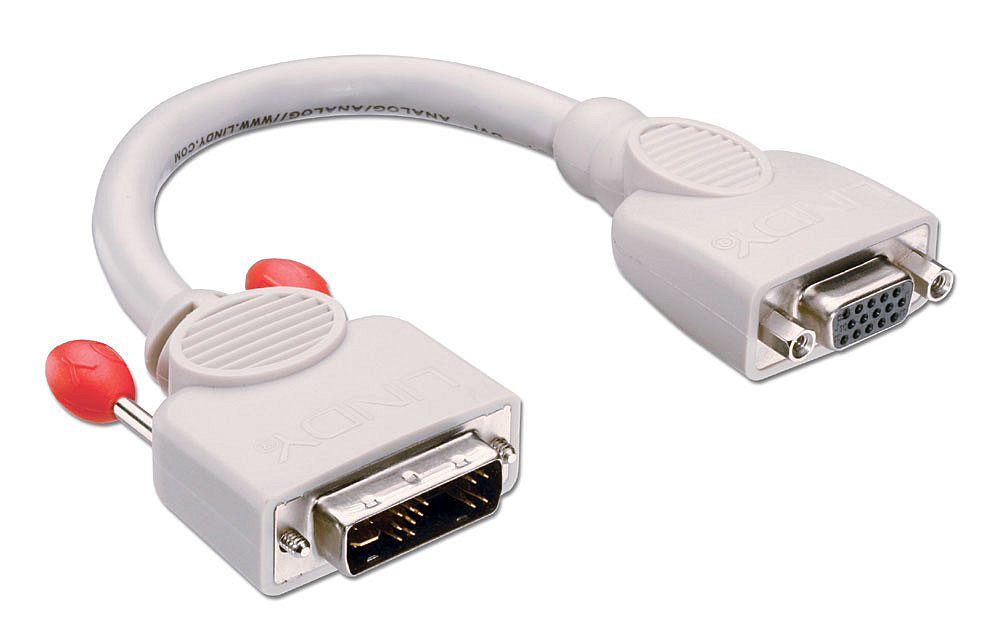 LINDY DVI-I-Adapter DVI-A male an VGA female Kurzes Adapterkabel ca. 20cm