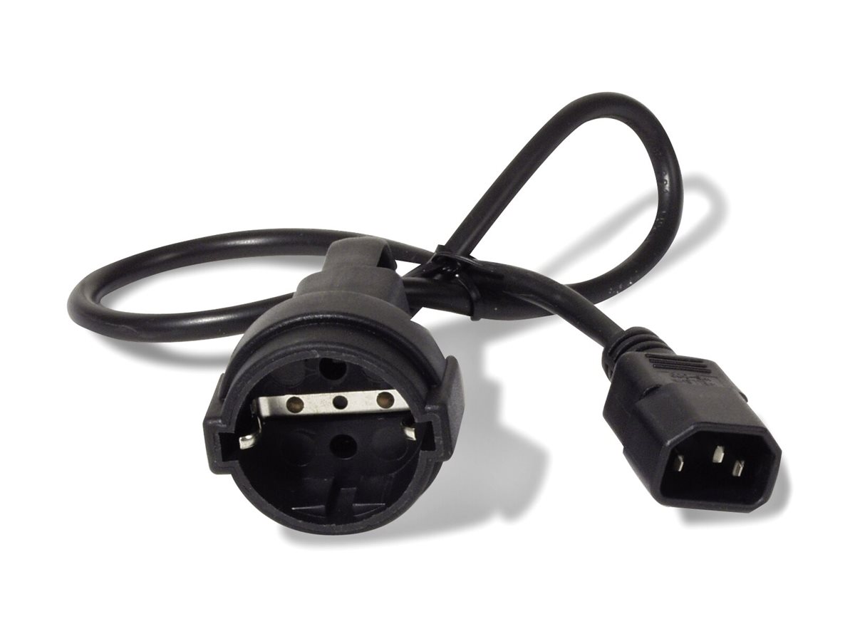 230V-Adapter Kaltgeräte auf Schuko St/Bu 10A, 0.6m 230V-Adapter Kaltgeräte auf Schuko St/Bu 10A, 0.6m