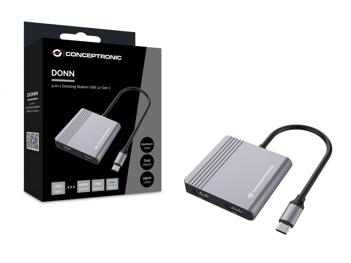 CONCEPTRONIC 41 Dock USBC2xHDMIUSBA100WPD 25cm gr