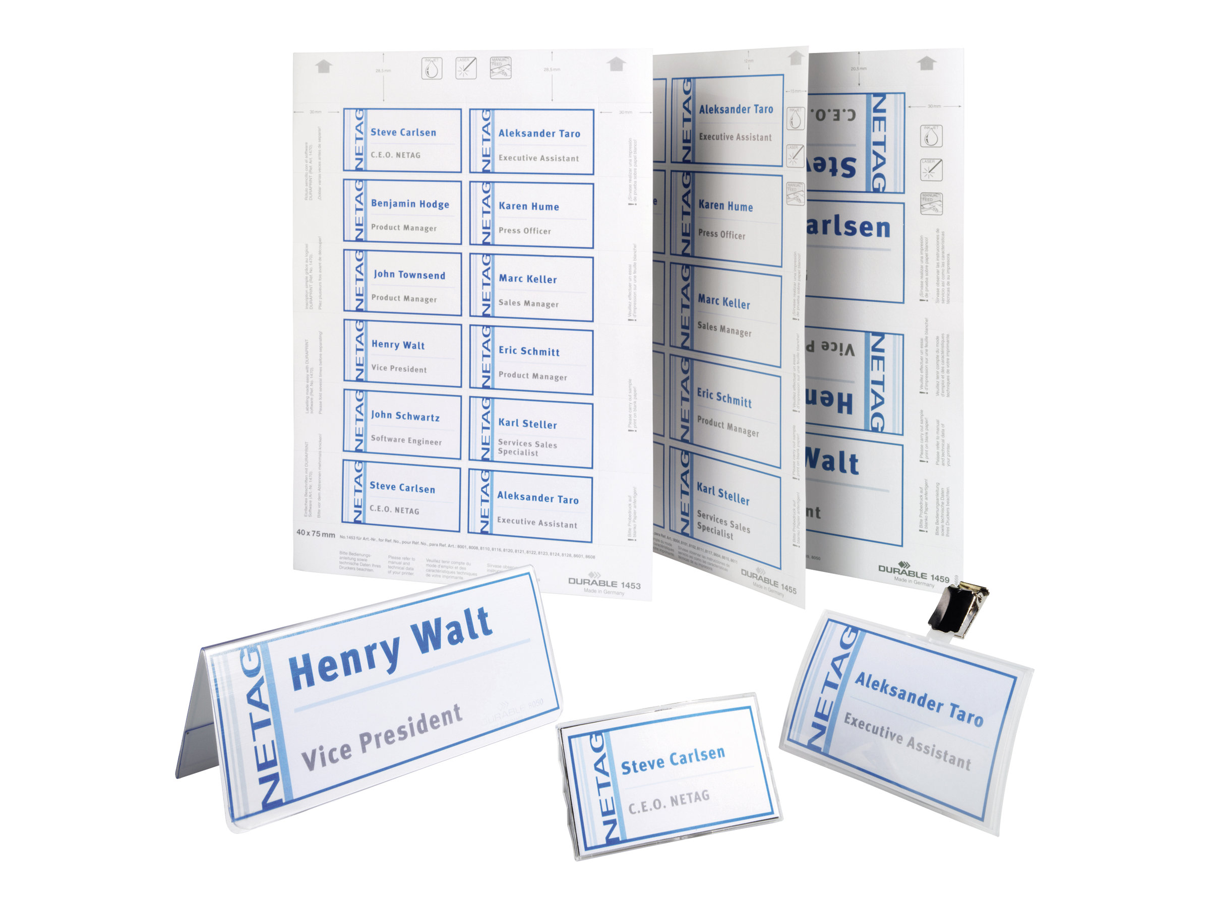 DURABLE Einsteckschilder fuer Namensschilder Badgemaker 21,0 x 6,1 cm, 20 St.