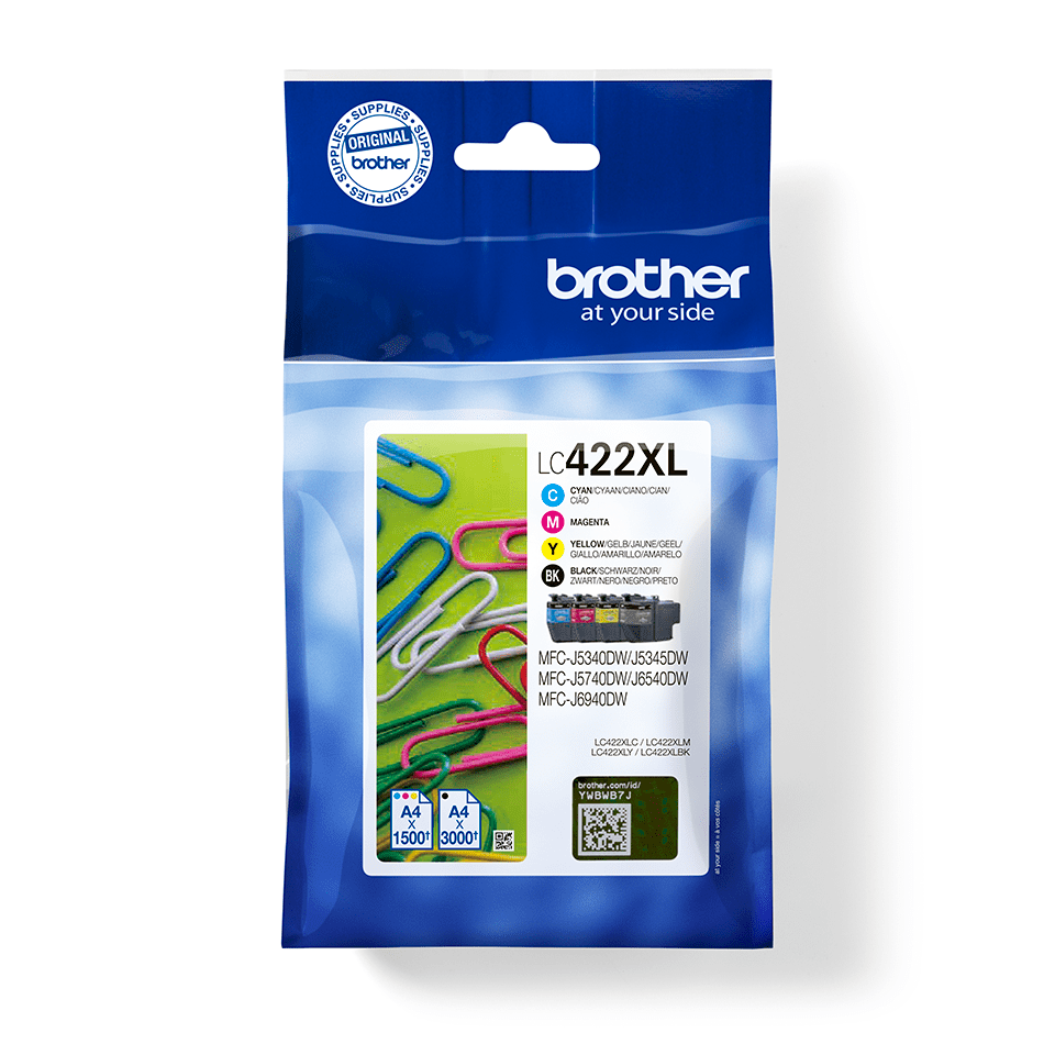 brother LC422XLVAL schwarz, cyan, magenta, gelb Druckerpatronen, 4erSet