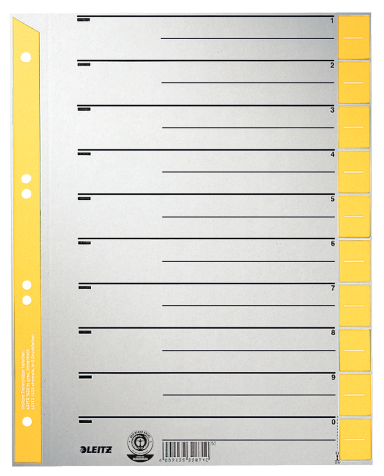 Esselte Leitz Trennblatt 1652 DIN A4 gelb