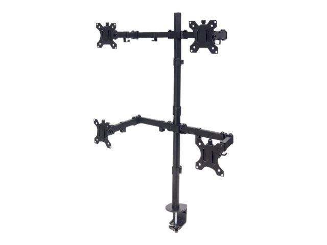 MANHATTAN LCD Monitorhalterung fuer 4 Displays Tischhalterung 33- 81,3cm 13Zoll bis 32Zoll und bis 8kg zweifach schwenkbar schwarz
