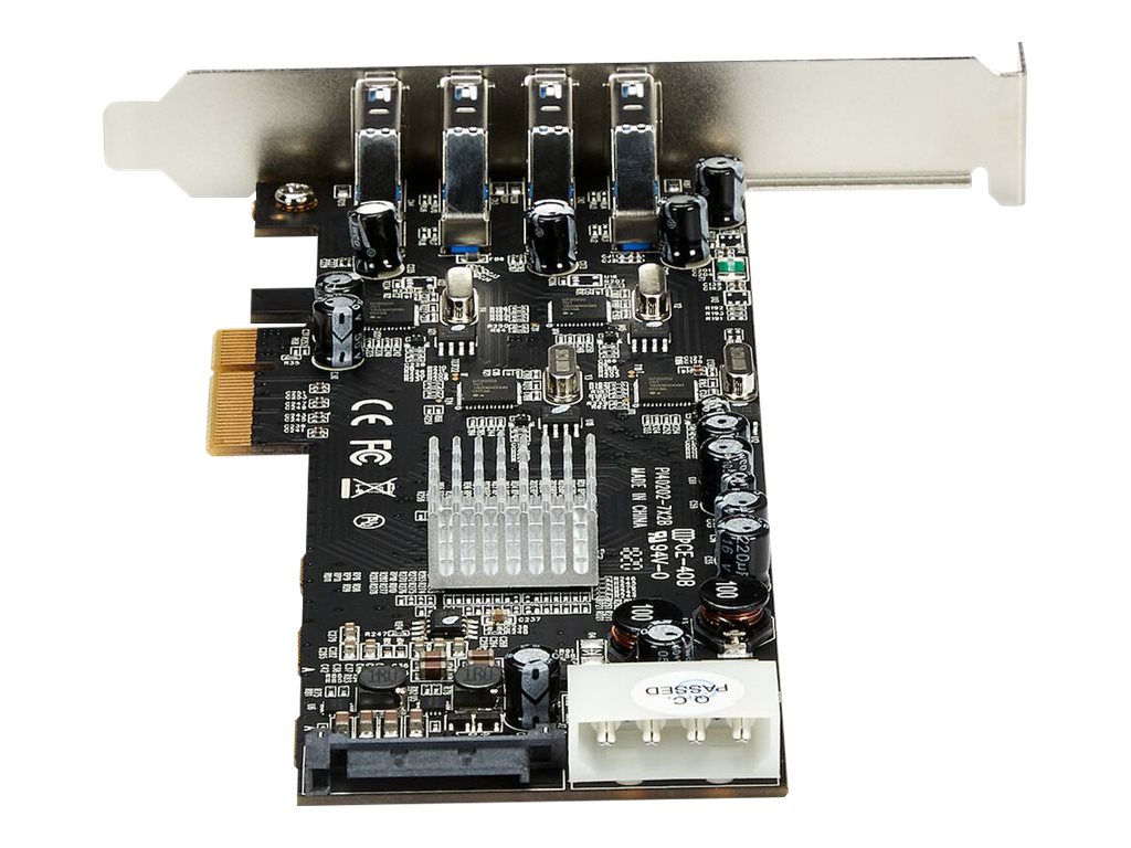 STARTECH.COM PEXUSB3S44V 4 Port Quad Bus PCIe USB 3.0 Adapter Card w/ LP4+SATA Power