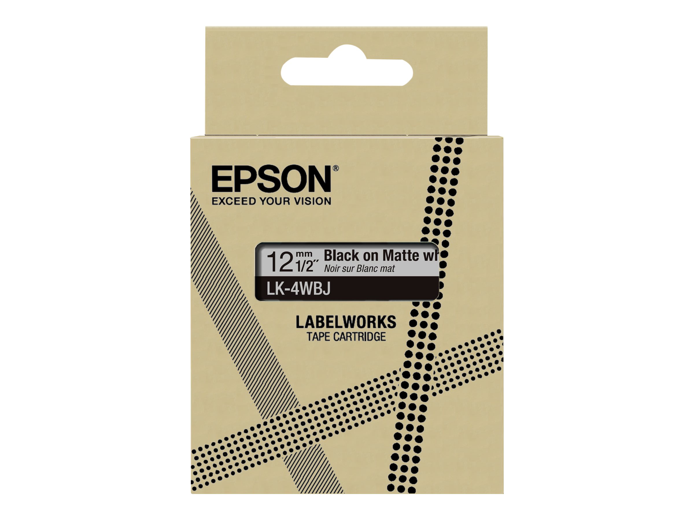 Epson LabelWorks LK-4WBJ 12 mm Weiß matt Schrift Schwarz