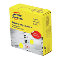 AVERY Zweckform Klebepunkte 3852 gelb Ø 10,0 mm, 800 St. AVERY Zweckform Klebepunkte 3852 gelb Ø 10,0 mm, 800 St.