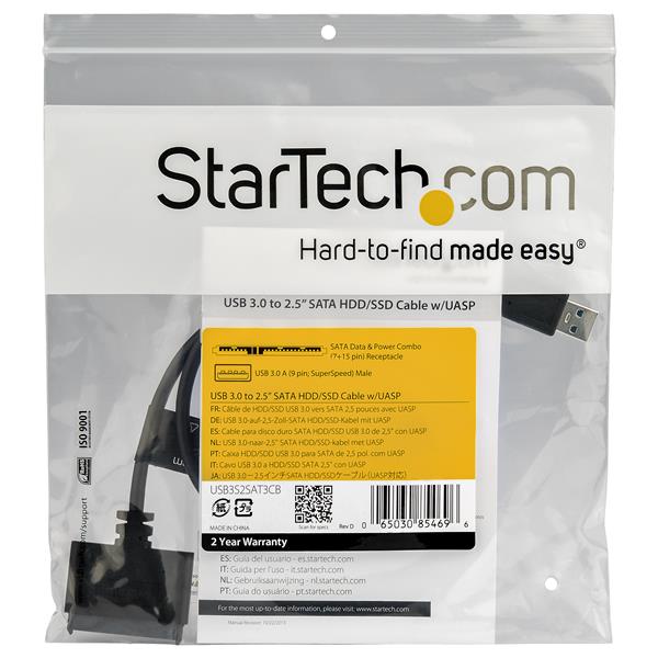 STARTECHCOM USB30 to 25in SATA III Hard Drive Adapter Cable w UASP SATA to USB30 Converter for SSDHDD Hard Drive Adapter Cable