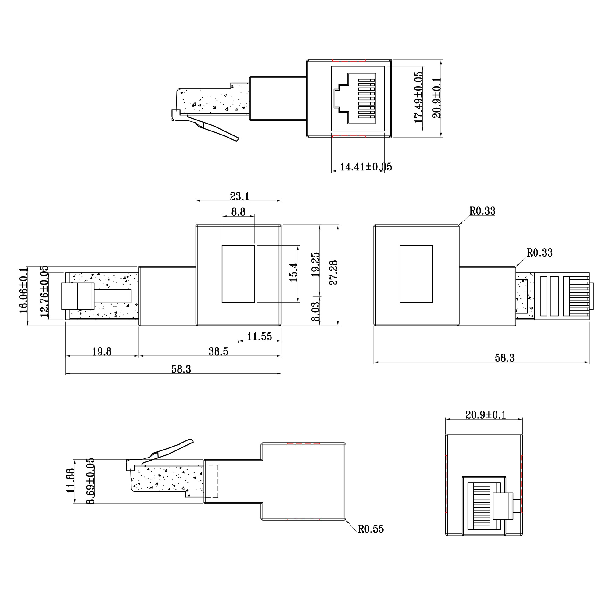INLINE Patchkabel Adapter Cat.6A RJ45 Stecker Buchse 90 Grad nach links gewinkelt INLINE Patchkabel Adapter Cat.6A RJ45 Stecker Buchse 90 Grad nach links gewinkelt