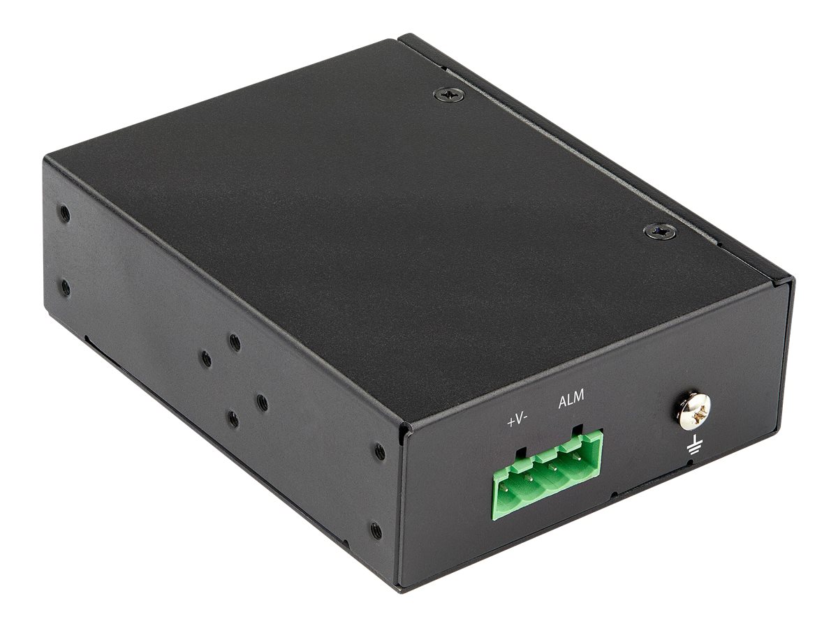 STARTECH.COM PoE+ Industrial Media Converter 60W - Medienkonverter LWL - SM/MM Glasfaser auf Kupfer Gigabit Mini IP-30