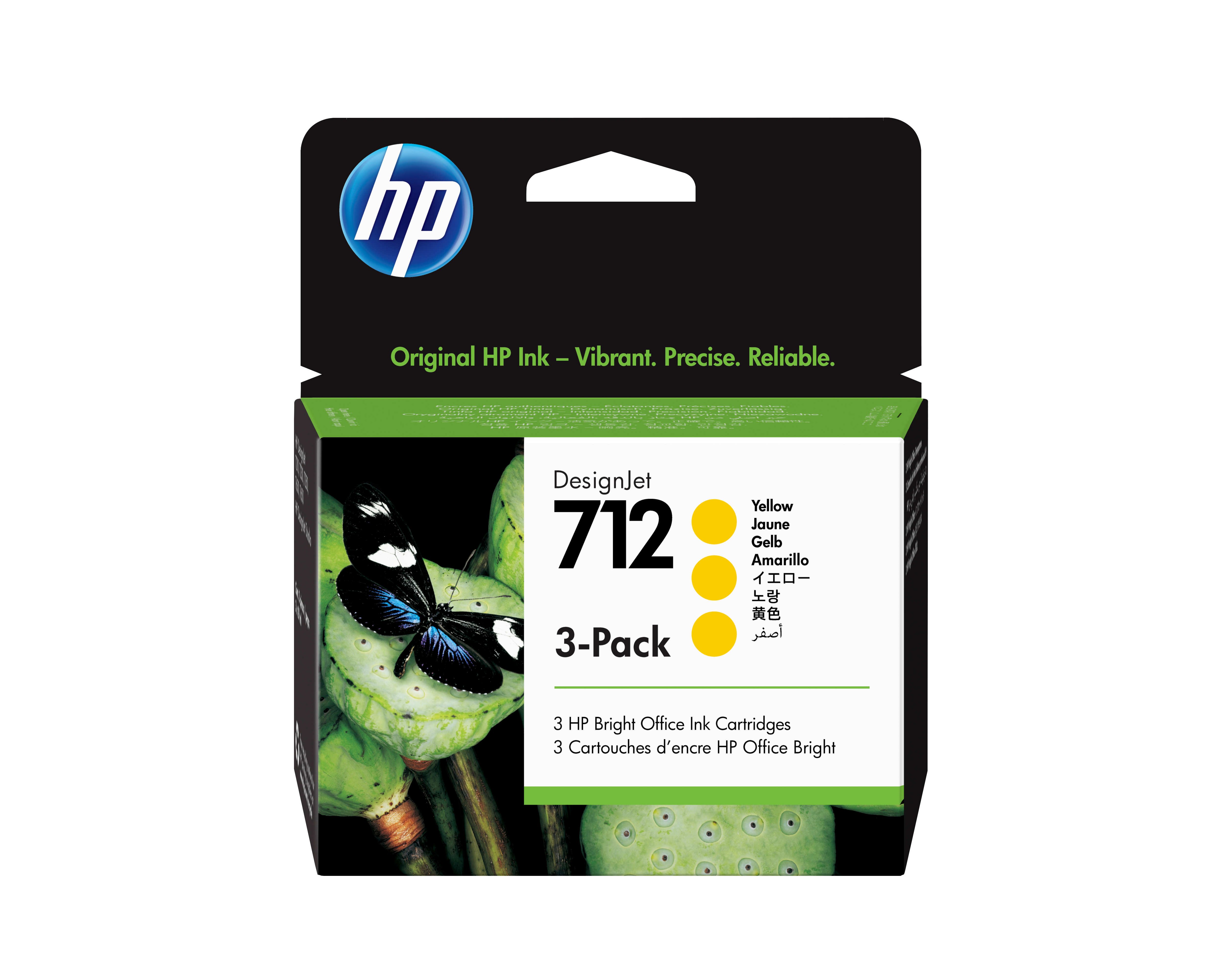 HP 712 3Pack 29ml Yellow DesignJet Ink Cartridge