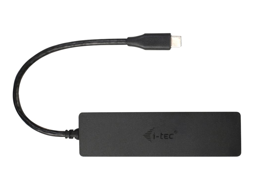 I-TEC USB C Slim Passive HUB 4 Port ohne Netzteil ideal fuer Notebook Tablet PC Unterstuetzt Win Mac OS kompatibel mit Thunderbolt 3