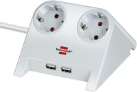 brennenstuhl Desktop-Power USB-Charger 2-fach Tischsteckdose 1,8 m weià mit USB-Buchse brennenstuhl Desktop-Power USB-Charger 2-fach Tischsteckdose 1,8 m weià mit USB-Buchse