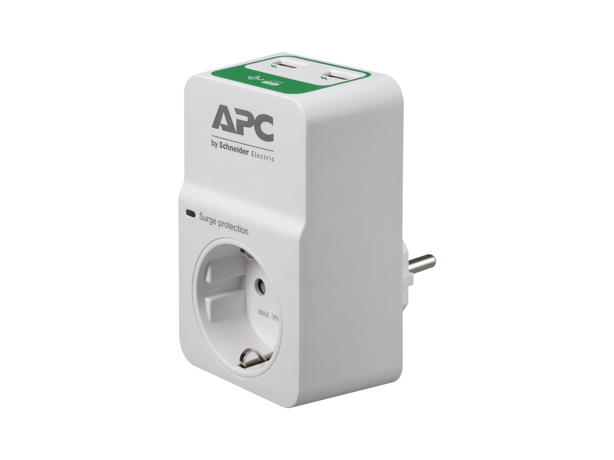 APC Essential SurgeArrest 1 Outlet 230V 2 Port USB Charger Germany APC Essential SurgeArrest 1 Outlet 230V 2 Port USB Charger Germany