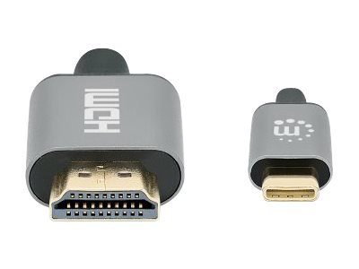 MANHATTAN 4K60Hz USB-C auf HDMI-Adapterkabel USB-C-Stecker auf HDMI-Stecker 1m vergoldete Kontakte schwarz