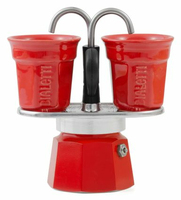 Bialetti Espressokocher Set Mini Express rot + 2 Espressobecher Bialetti Espressokocher Set Mini Express rot + 2 Espressobecher