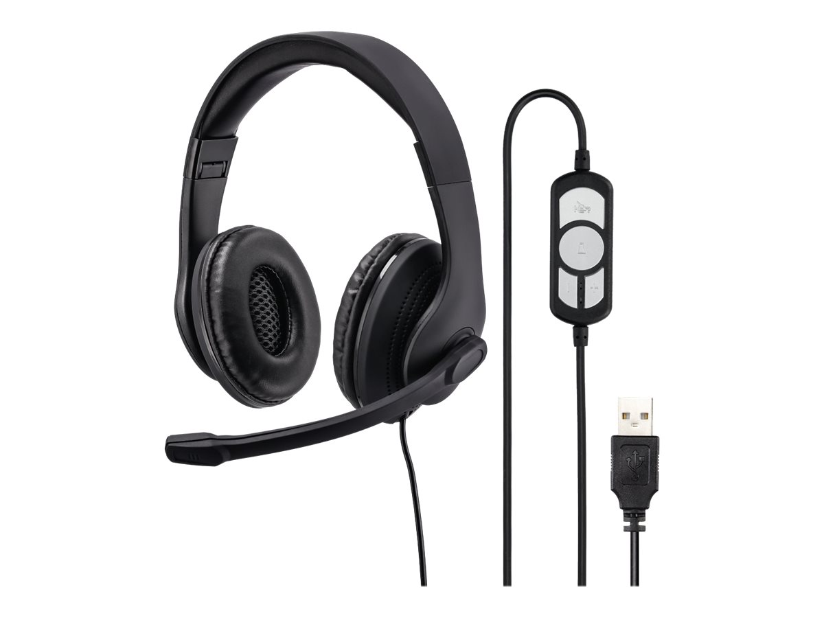 hama HS-USB300 USB-Headset schwarz