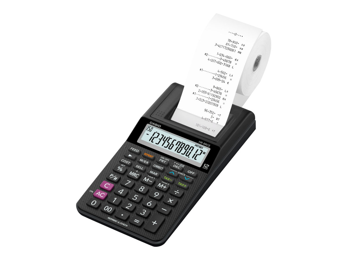 CASIO HR-8RCE Tischrechner druckend schwarz CASIO HR-8RCE Tischrechner druckend schwarz