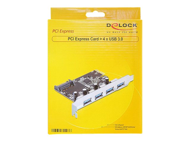 DELOCK PCI Express Karte > 4 x extern USB 3.0 Typ-A Buchse