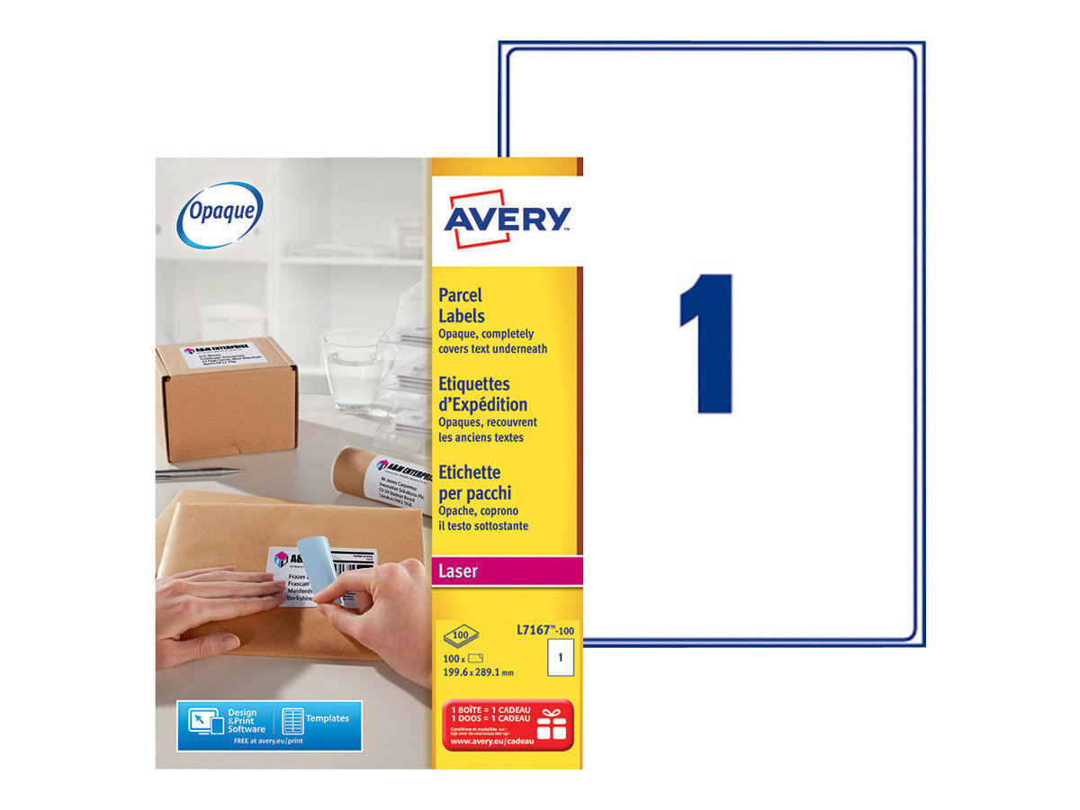 100 AVERY Zweckform Versandetiketten L7167-100 weiÃ 199,6 x 289,1 mm