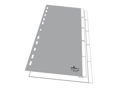 DURABLE Ordnerregister Vollformat 1-5 grau 5-teilig mit Wechseltaben, 1 Satz DURABLE Ordnerregister Vollformat 1-5 grau 5-teilig mit Wechseltaben, 1 Satz