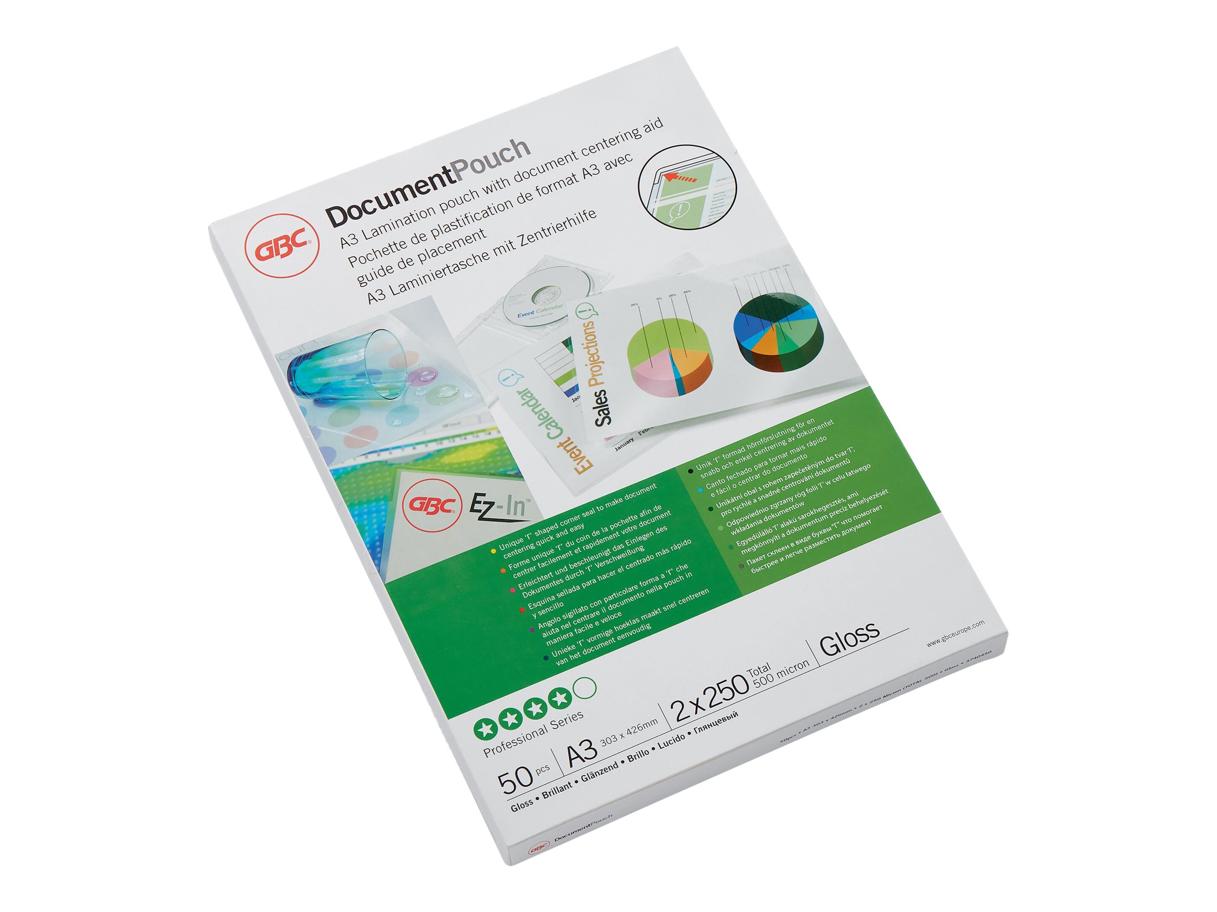 50 GBC Laminierfolien glaenzend fuer A3 250 micron 50 GBC Laminierfolien glaenzend fuer A3 250 micron