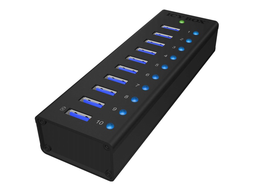 ICY BOX IB-AC6110 - Hub - 10 x SuperSpeed USB 3.0