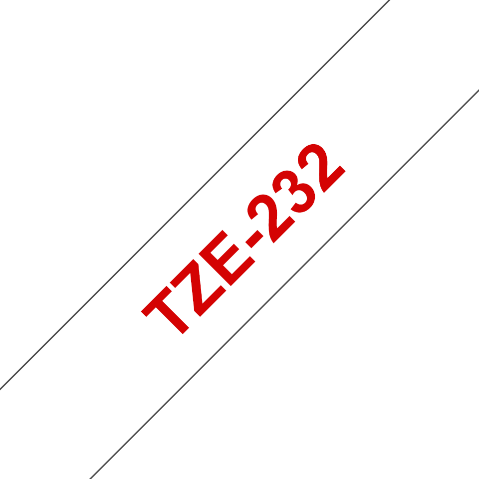 brother Schriftband TZe232 TZE232, 12 mm, rot auf weiß, 1 St