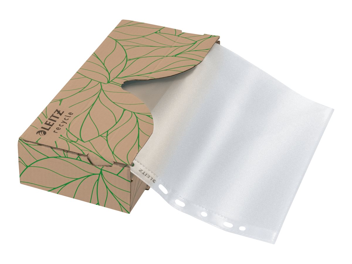40 LEITZ Prospekthuellen Recycle 4022 DIN A4 transparent genarbt 0,07 mm