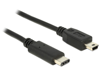 Delock Kabel USB Type-C 2.0 Stecker > USB 2.0 Typ Mini-B Stecker 1,0 m schwarz Delock Kabel USB Type-C 2.0 Stecker > USB 2.0 Typ Mini-B Stecker 1,0 m schwarz