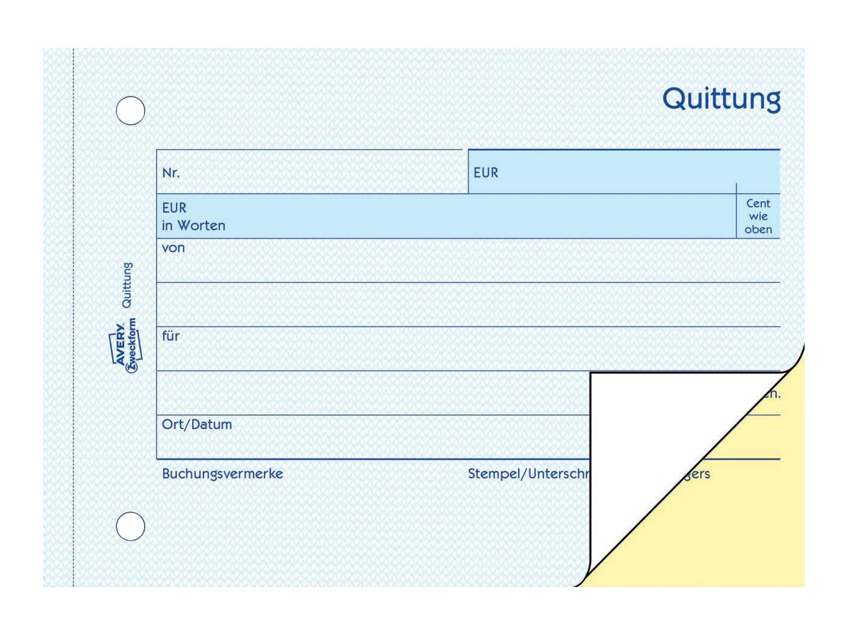 AVERY Zweckform Quittung fuer Kleinunternehmer (ohne MwSt.-Ausweis) Formularbuch 1742 AVERY Zweckform Quittung fuer Kleinunternehmer (ohne MwSt.-Ausweis) Formularbuch 1742