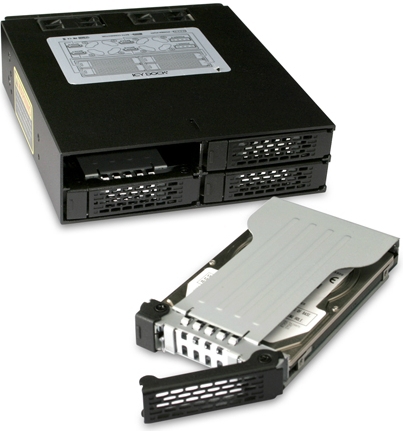 Backplane IcyDock 4x6,3cm SATAI-III/SAS in 1x5,25 HDD/SSD