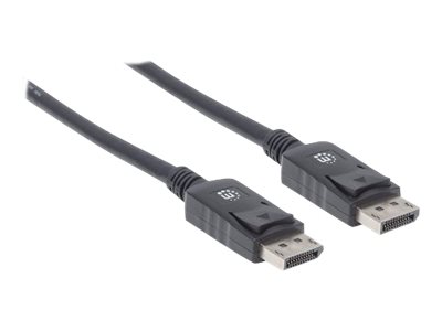 MANHATTAN DisplayPort Kabel 3m schwarz DisplayPort 20-pol Stecker auf DisplayPort 20-pol Stecker Hohe Uebertragungsbandbreite