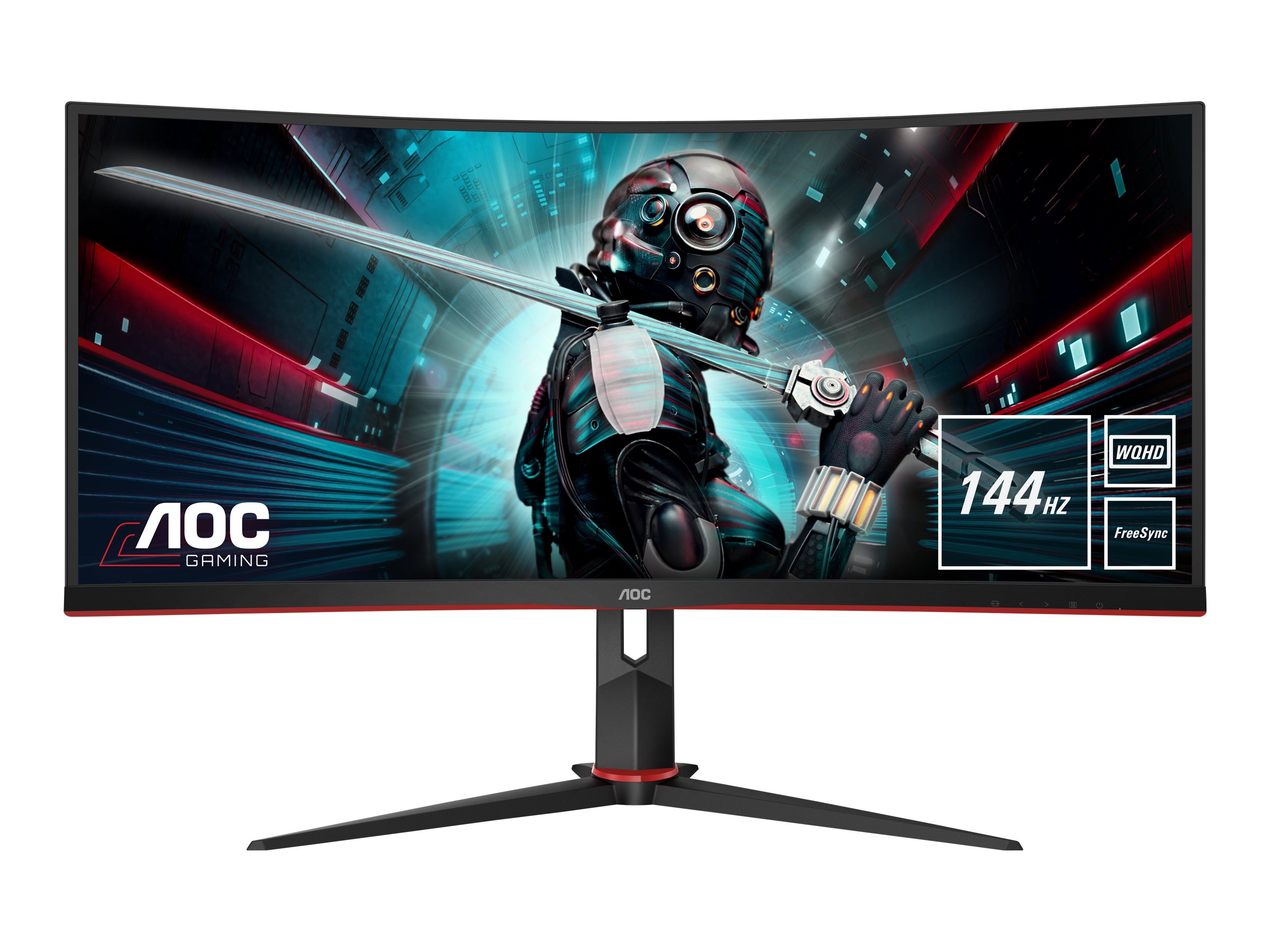 AOC CU34G2X, 86,36 cm (34 Zoll), Curved, 144Hz, FreeSync, VA - DP, 2xHDMI