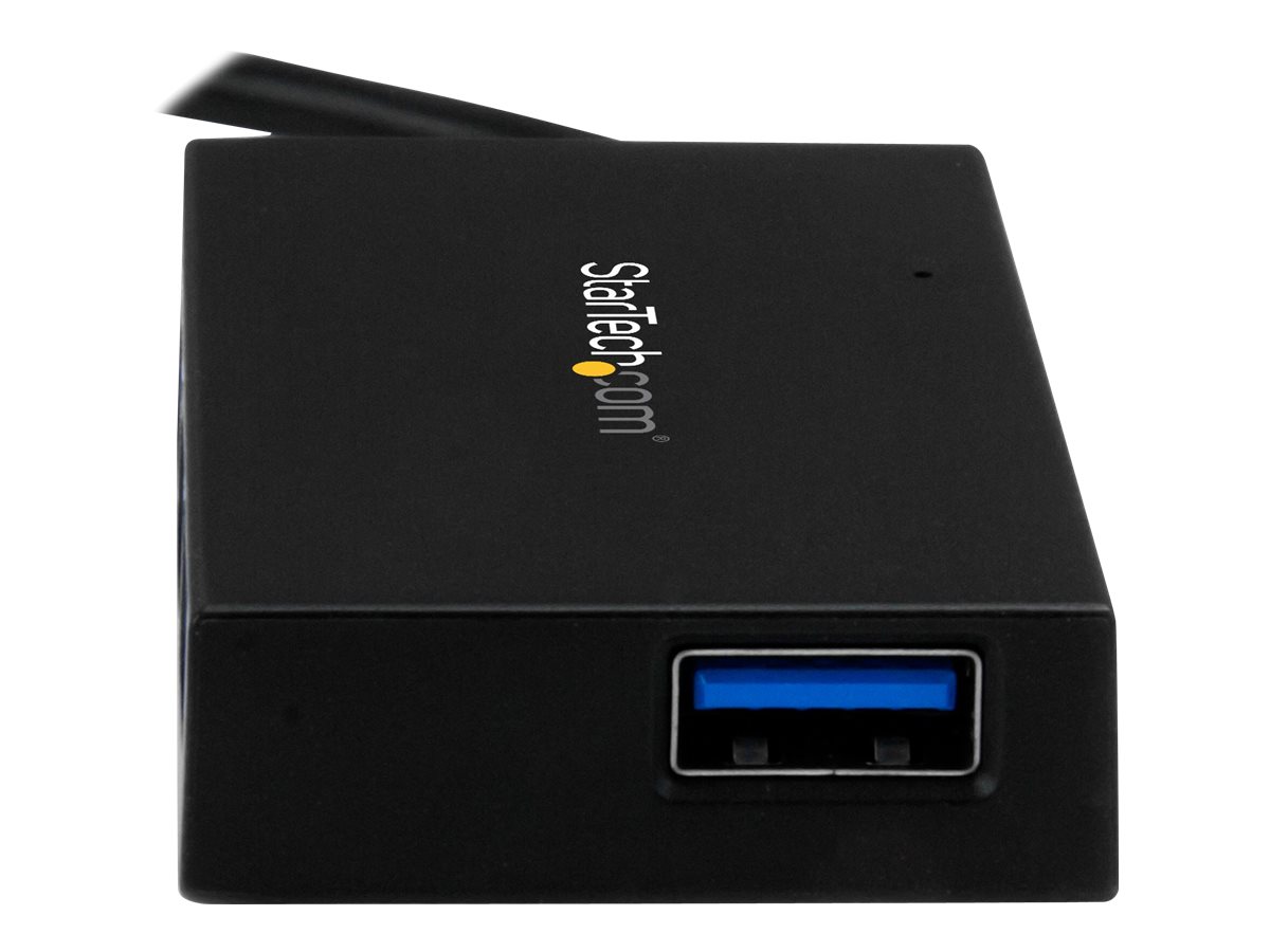StarTech.com 4 Port USB C Hub - USB Typ-C Hub mit 4x USB-A Ports (USB 3.0/3.1 Gen 1 SuperSpeed 5Gbit/s) - USB Busbetrieben oder Netzteilversorgung(inkl.) - Reise USB-C auf USB-A BC 1.2 Hub (HB30C4AFS) - Hub - 4 Anschlüsse